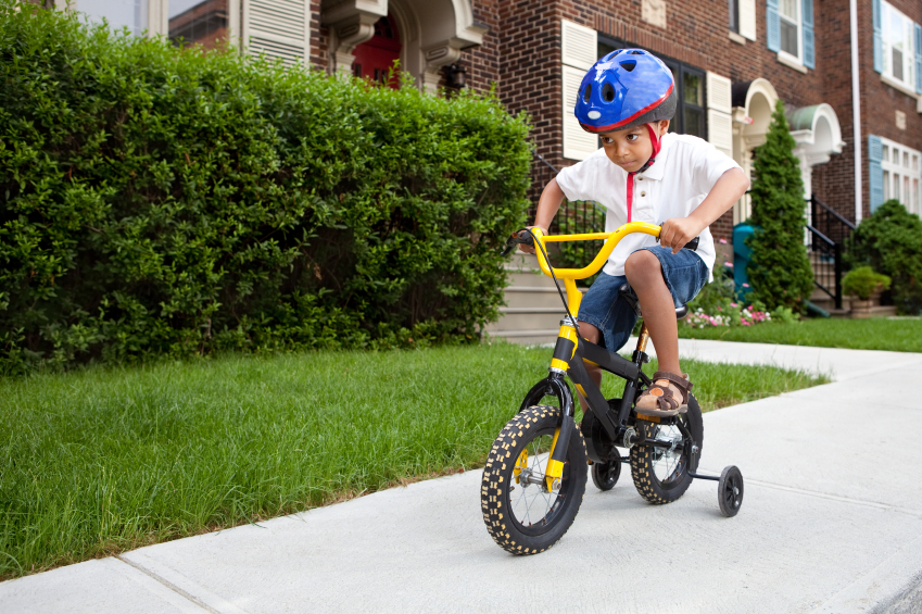 Riding bike hot sale with helmet