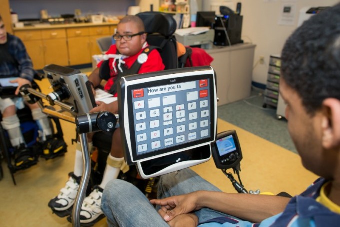 Student Using Assistive Technology Device