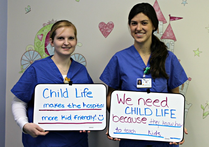 "Child Life makes the hospital more kid-friendly!" and "We need Child Life because they know how to teach kids!"