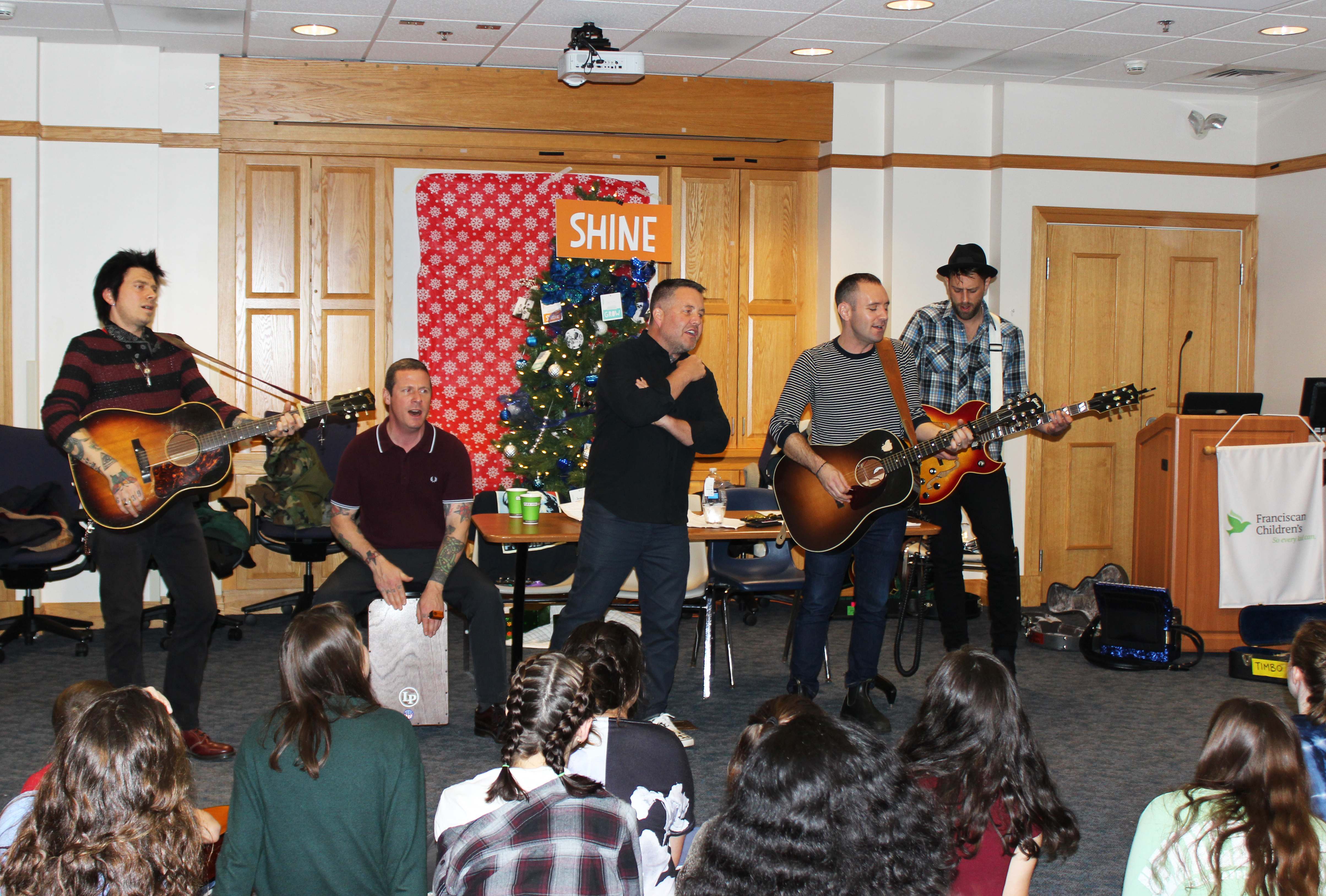 Dropkick Murphy's performing for our patients and students during their holiday visit.